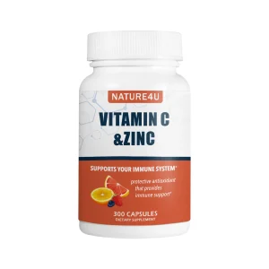 Vitamin C 1000mg with Zinc, Rose HIPS  300 Capsules